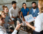 Group of multinational business people develop themselves in business training, meeting in office Group of multinational business people develop themselves in business training, meeting in office. Business success training meeting diverse people concept.